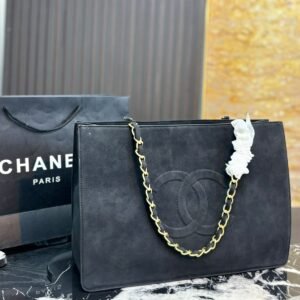 Suede Chain Tote Bag