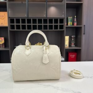 Monogram Leather Boston Handbag