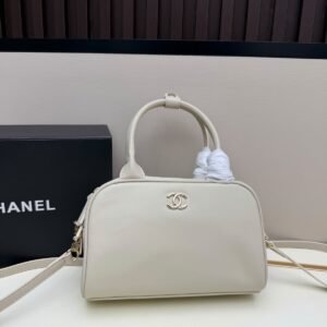 Chanel Bowling Bag / Clutch with Leather Strap