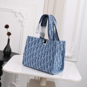 Dioriviera Spongy Book Tote in Blue Spongy Dior Oblique Fabric.