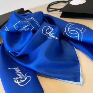 Chanel Classic Logo & Perfume Silk Scarf